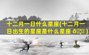 十二月一日什么星座(十二月一日出生的星座是什么星座 🦁 )